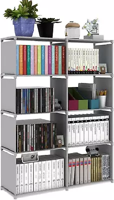 Book Shelf8 Cube Storage Organizer DIY Bookcase Metal Cube BookshelfTall Boo • $54.87