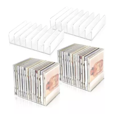 4 Pcs Clear Acrylic CD Holder With Tackable CD DVD Display Rack CD Storage3240 • $44.99