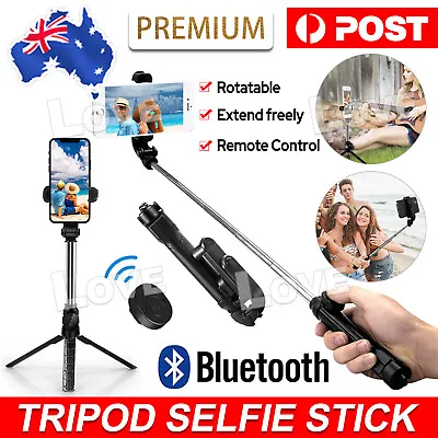 $12.85 • Buy Monopod Selfie Stick Handheld Tripod Bluetooth Shutter For  IPhone Samsung