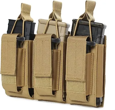 Tactical Molle Mag Pouch Open-Top Molle Double/Triple Magazine Pouches Holder • $11.99