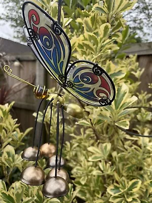 Butterfly Chime Bobbin' Bell Hanging Ornament Home Or Garden • £6.99