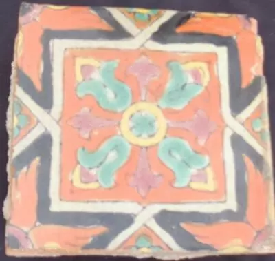 Antique Hand Painted Davies & McDonald Tile Company 5  Tile - GDC - Moorish • $59.99