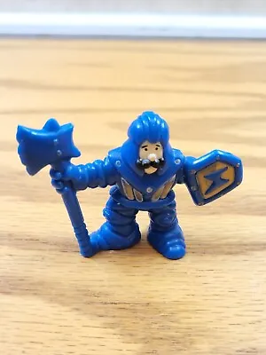 Miniature Knight Figure Blue Armor Axe Gold Accent Lightning  1 3/4   Tall VGC • $15.99