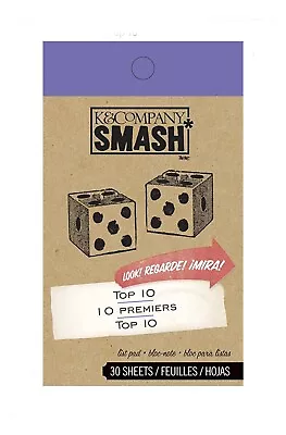 K&C Company Smash “TOP 10”  30 Sheet Pack 2.75x4.75 Smashbook Junk Journal Cards • $7.50