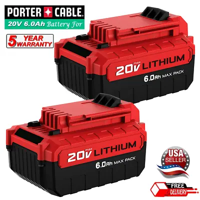 2PACK 6.0Ah 20V Lithium Battery For PORTER CABLE MAX PCC685L PCC680L PCC681L US • $45.98