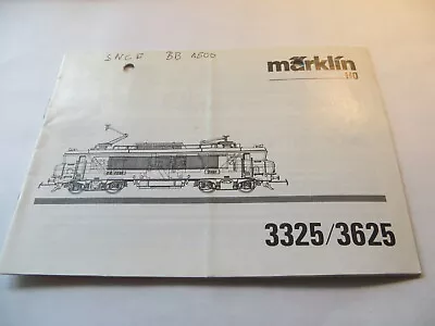 Manual For Märklin 33253625 E - Locomotive BB 1500 SNCF Maintenance Manual • $7.84