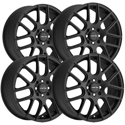 (Set-4) Vision 426 Cross 16x7 5x105/5x115 +38mm Matte Black Wheels Rims 16  Inch • $475.96