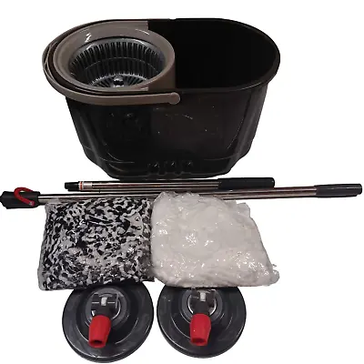 Magic Mop 360° Spin Mop System With Bucket And 2 Mop Heads Gray + Free Shipping • $34.77