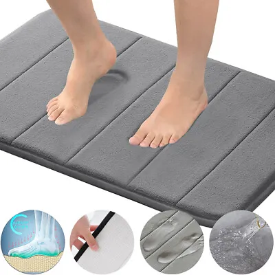 Memory Foam Bath Mat Bathroom Rug Shower Rug Non-Slip Shower Carpet Washable Mat • £6.98