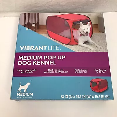 NEW Vibrant Life Soft-Sided 32 Pop Up Mesh Pet Kennel For Dogs Medium Up To 40lb • $9.72