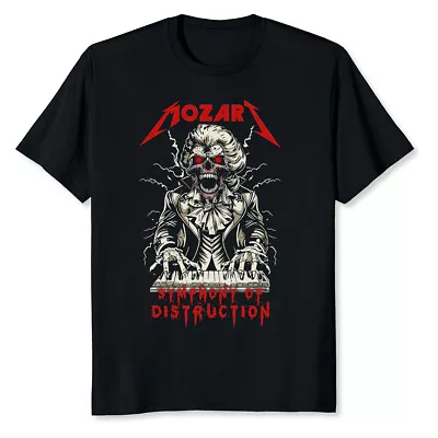 NEW LIMITED Mozart Funny Symphony Of Distruction Skeleton Playing Piano T-Shirt • $19.94