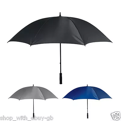 53  STORM PROOF Umbrella –  LARGE WINDPROOF Manual Walking Stick Brolly Rain • £10.99