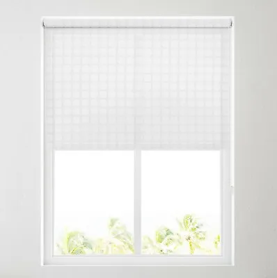 £9.99 • Buy White Spot Sheer Roller Blind - FREE CUT TO SIZE SERVICE