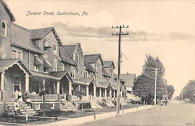 Juniper Street Quakertown PA Unposted Vintage Postcard • $3.99