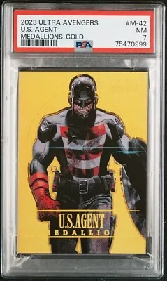 2022 Fleer Ultra Marvel Avengers GOLD Medallion #14/200 - US AGENT: PSA-7🔥 • $49