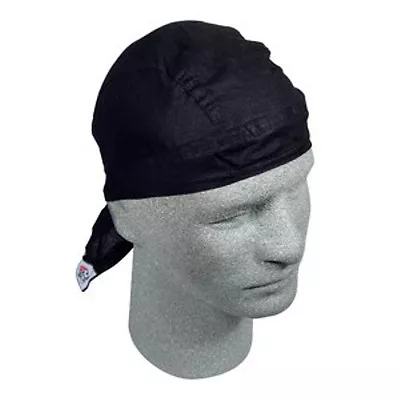 Solid Black Flydanna Durag Doo Rag Headwrap Skull Cap Biker Bandanna ATV Sports • $7.49