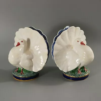 Pair Of Minton Majolica Dove Flower Holders • $2839.91