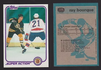 1981-82 Topps #E126 Ray Bourque SA - Boston Bruins - ExMT - 411 - 🔥🏒🔥 • $3.99