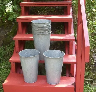 6 GREAT OLD Vintage GALVANIZED Sap Buckets Maple Syrup!! • $31.69