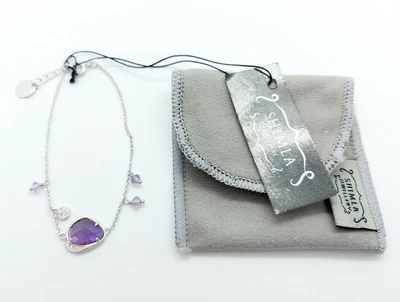 £10 • Buy SHIMLA Sterling Silver Bracelet With Purple Stones Excellent Condition