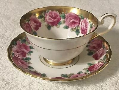 Vintage Tuscan Fine English Bone China Pink Roses Gold Trim Tea Cup & Saucer • $44.49