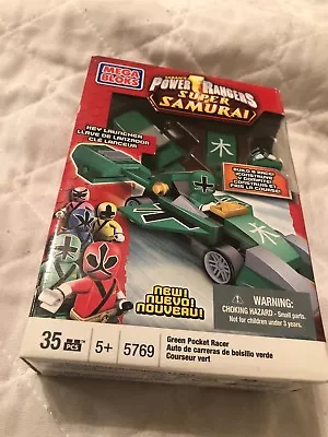 MEGA BLOKS #5769 POWER RANGERS SUPER SAMURAI- GREEN POCKET RACER Factory Sealed • $19.95