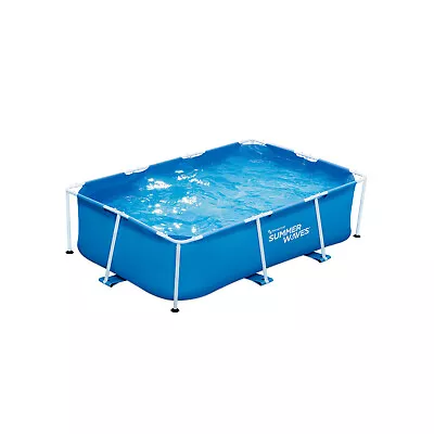 Summer Waves 8.5x5.25 Ft 26 Inch Deep Rectangular Small Metal Frame Pool (Used) • $86.60
