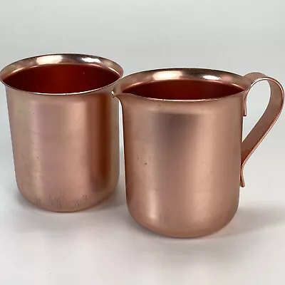 Aluminum Cream Pitcher Sugar Cup Vintage Color Craft Copper Tone Indianapolis IN • $14