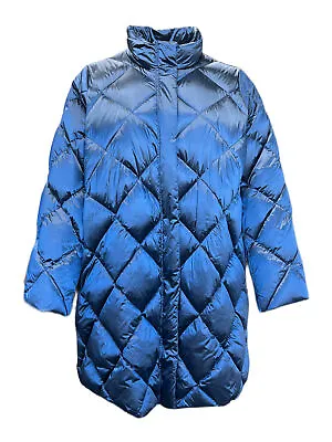 Marina Rinaldi Women's Blue Parola Quilted Jacket Size 22W/31 NWT • $108.75