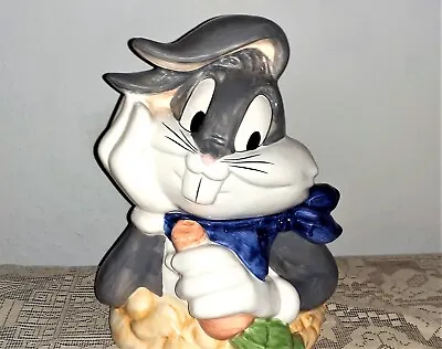 Vintage 1993 Bugs Bunny W/ Carrot Cookie Jar Ceramic Looney Tunes Warner Bros • $34.95