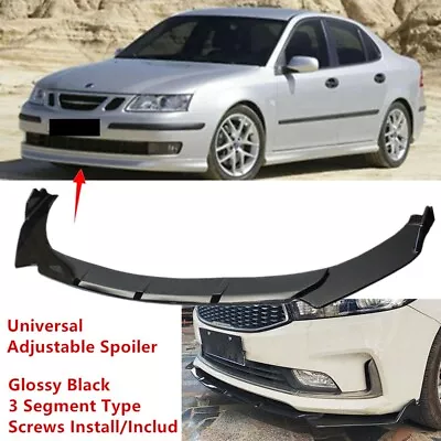 Universal Black Fit For Saab 9-3 2003-2007 Front Adjustable Lip Spoiler Splitter • $69.80