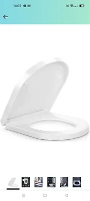 White D Shape Toilet Seat Heavy Duty Soft Close Bathroom Easy Clean Toilet Seat  • £9.99