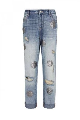 Sass & Bide  Kiss The Sky  Sequin & Distressed Boyfriend Jeans Size 24  • $110