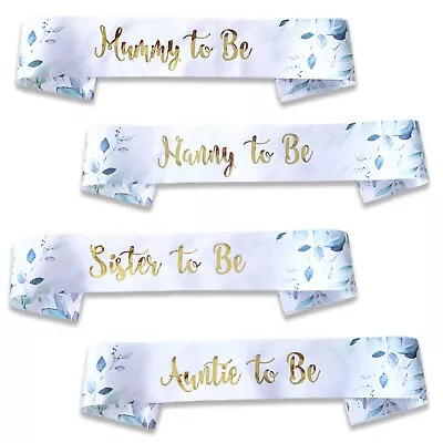 Floral Baby Shower Sashes Mummy To Be Mum Auntie Sister Nanny Sashes Rose Gold • £3.99