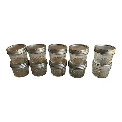 $17.99 • Buy Used Ball Regular Mouth Canning Mason Jar Quilted Crystal Jam Jelly Jars 4oz 10