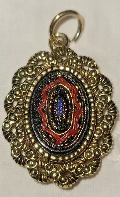 Vintage Sarah Coventry Vibrant Necklace Pendant Gold Tone (No Chain) • $15