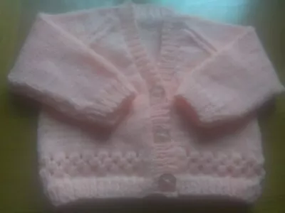 Hand Knitted Girls Cardigan 6-12 Mths  Approx • £9