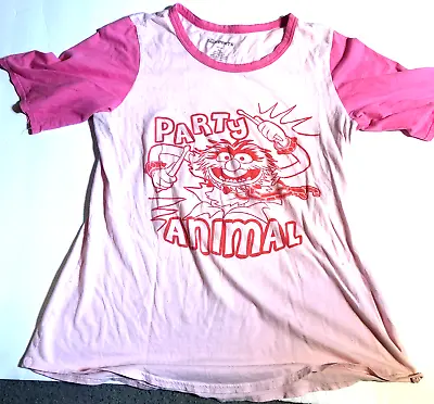 The Muppets Shirt Size XL Party Animal  Walt Disney T Shirt Pink Girls • $11.99