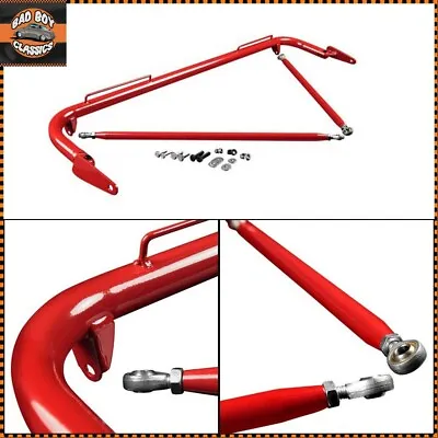 Racing Safety Seat Belt Chassis Roll Harness Bar Rod Red 3 4 5 Point 48-51  • £129.95