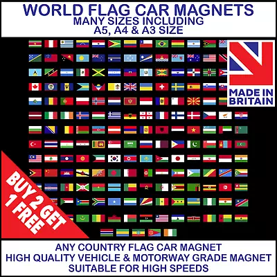 Magnetic Magnet Flag Car Van Door Boot Country Flag Sports Travel Euro Football • £7.99