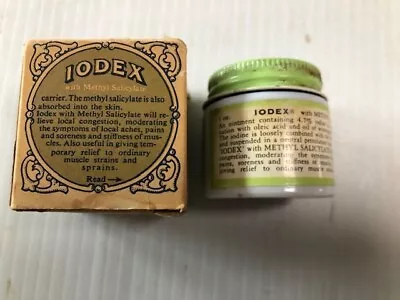 Vintage IODEX Medicine Jar With Contents And Original Box • $10