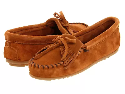 Minnetonka Kilty Brown Leather 402 Women's Shoes • $49.95