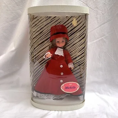 Vintage 11” GoldBerger Doll EG 1970 Michèlle New In Box Red Holiday Coat Festive • $44.95