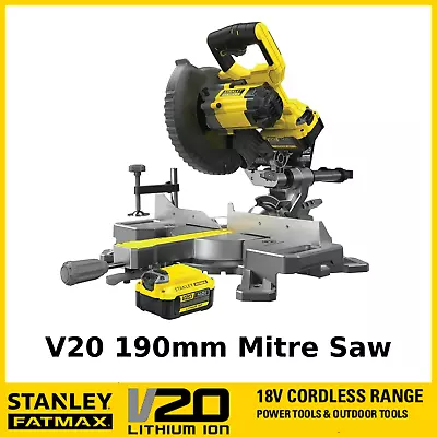 Stanley Fatmax 18V Slide Compound Mitre Saw Kit 190mm Cordless 4.0AH V20 • $499