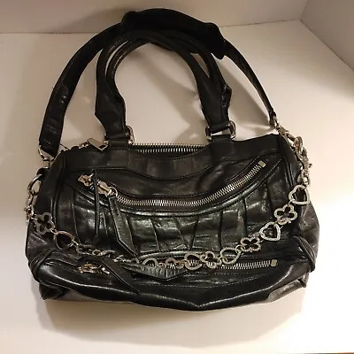 $45.99 • Buy Treesje Multi-pocket Satchel Black Handbag With Double Straps