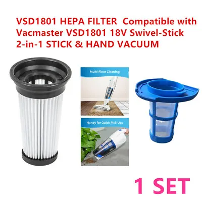 1SET HEPA FILTER  Fits For Vacmaster VSD1801 18V Swivel-Stick  2-in-1 STICK&HAND • $10.99
