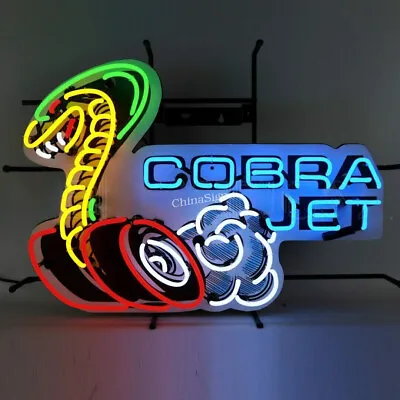 24  Inches Cobra Jet Ford Shelby Mustang Real Neon Sign Light Beer Bar Man Cave • $249