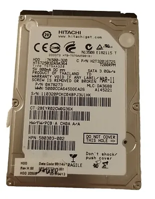 Hitachi Travelstar 7K500-320 Gb HTS725032A9A360 7200 RPM 2.5  SATA Laptop HDD • £5.99