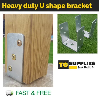 £4.99 • Buy Heavy Duty Galvanised Post Support Post Bracket Fence Foot Post Base Bolt Down