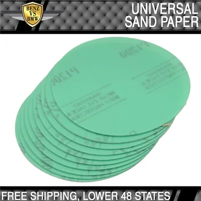 X10 Pcs Wet Dry Green Sanding Paper Repair Sand Disc 1200 Grit 5 Inch PSA • $7.99